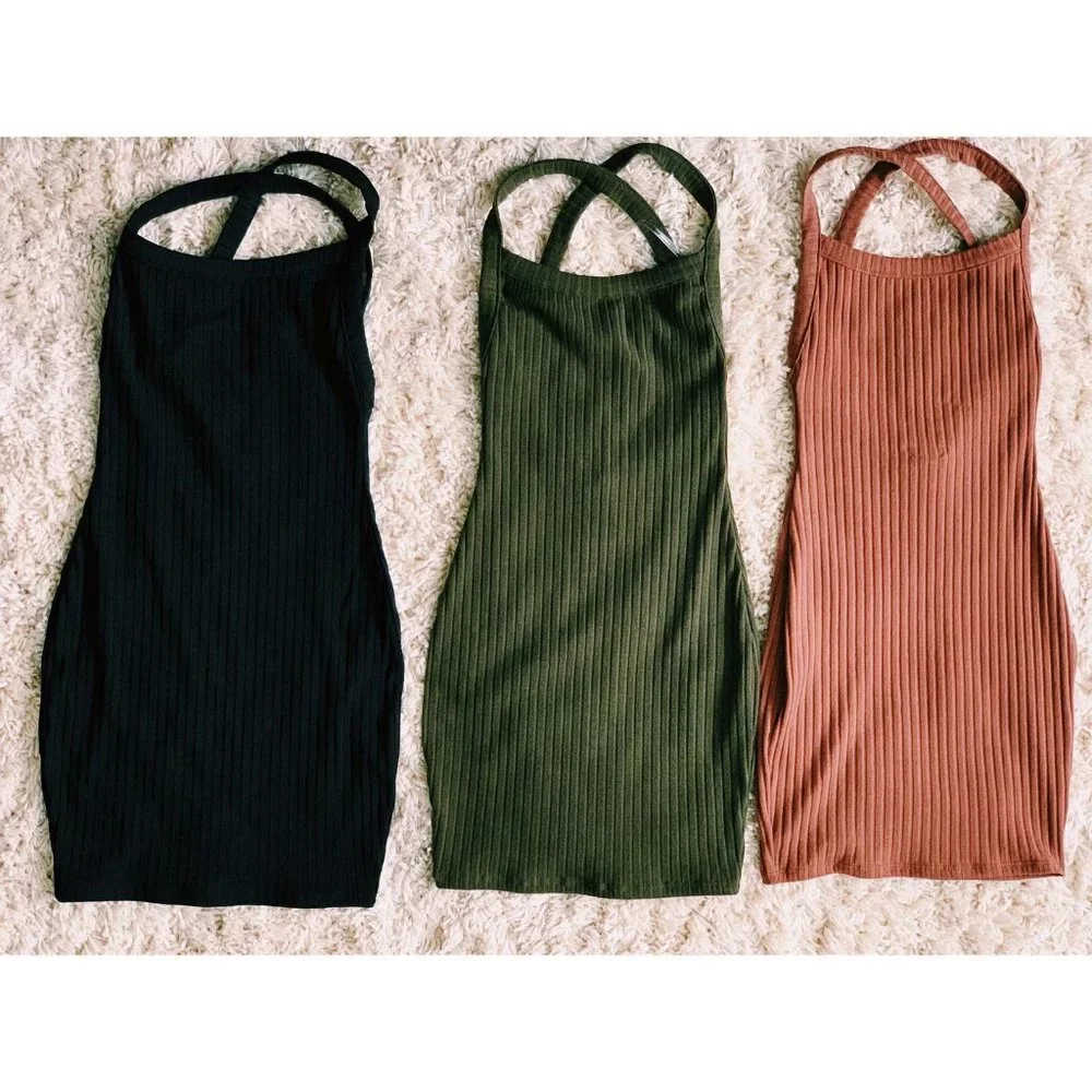 LoveLA Lexi Cross Strap Mini Dress Size L NWT - Picture 9 of 12